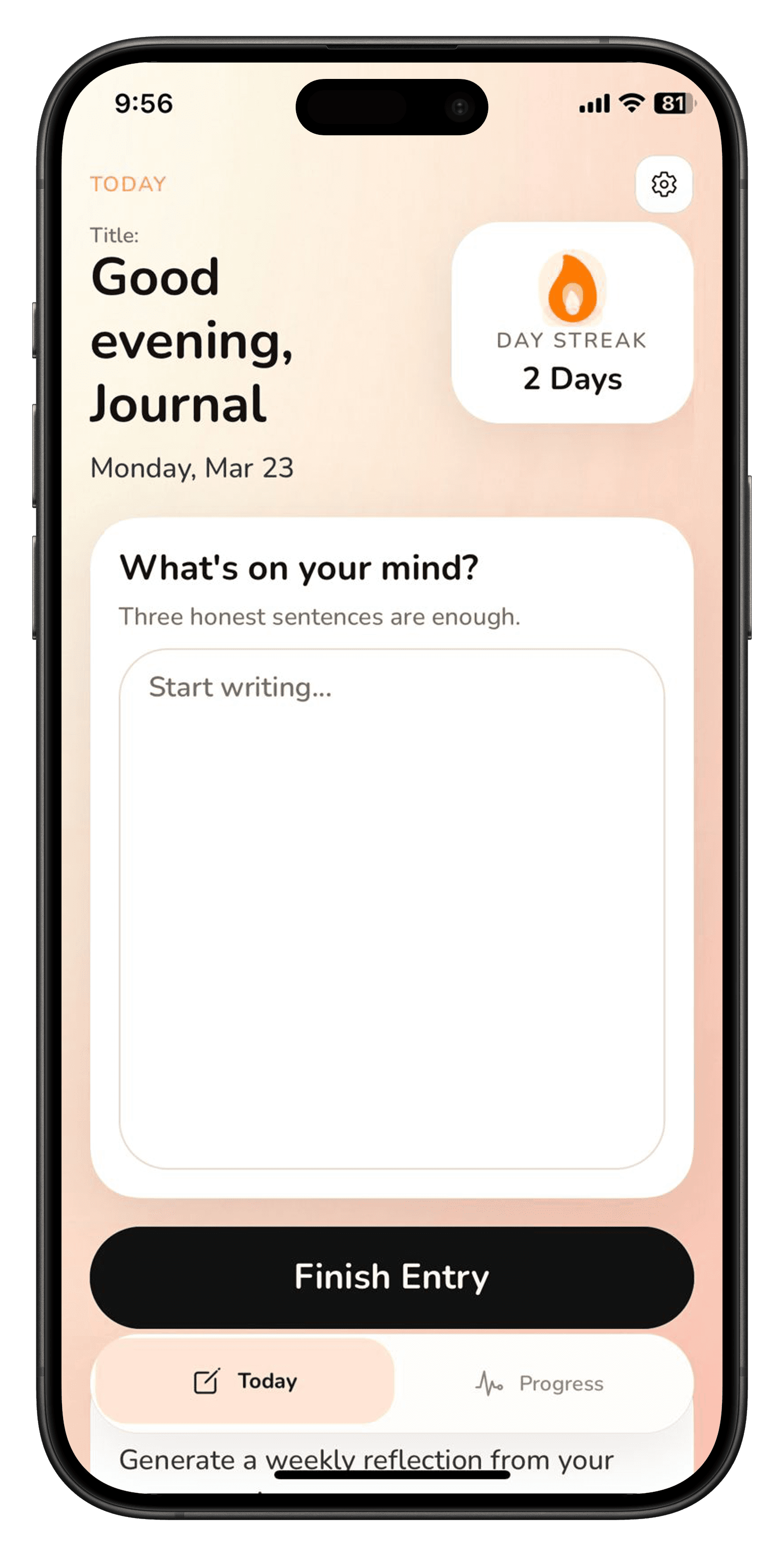 InnerWeek app screenshot